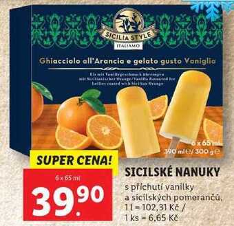 Lidl Sicilské nanuky, 6x 65 ml nabídka
