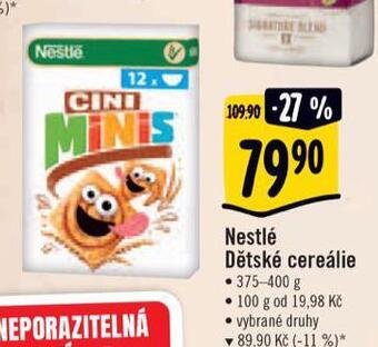 Albert Nestlé dětské cereálie nabídka