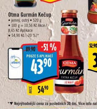 Albert Otma gurmán kečup nabídka