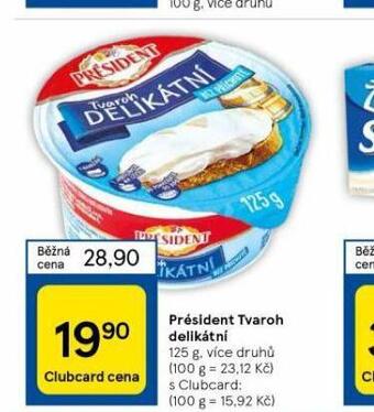 Tesco Président tvaroh delikátní nabídka