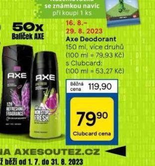 Tesco Axe deodorant nabídka