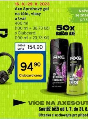 Tesco Axe sprchový gel nabídka