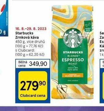 Tesco Starbucks zrnková káva nabídka