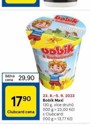 Tesco Bobík maxi nabídka