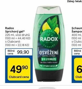 Tesco Radox sprchový gel nabídka