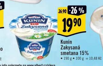Albert Kunín zakysaná smetana nabídka