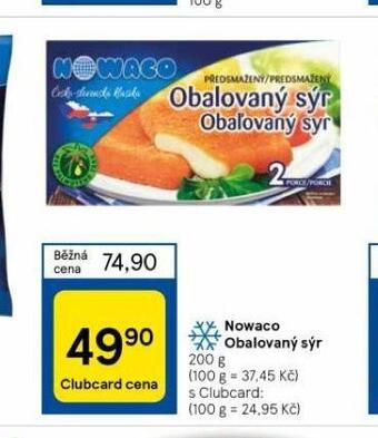 Tesco Nowaco obalovaný sýr nabídka