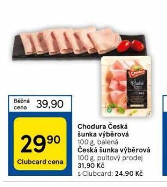 Tesco Chodura česká šunka výběrová nabídka