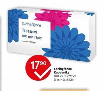 Tesco Springforce kapesníky nabídka