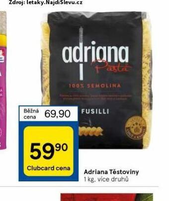 Tesco Adriana těstoviny nabídka