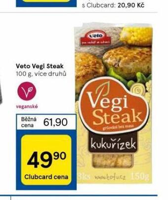 Tesco Veto vegi steak nabídka