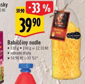 Albert Babiččiny nudle nabídka