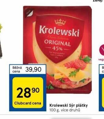 Tesco Krolewski sýr plátky nabídka