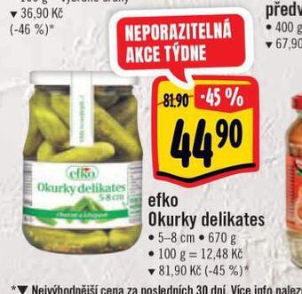 Albert Efko okurky nabídka