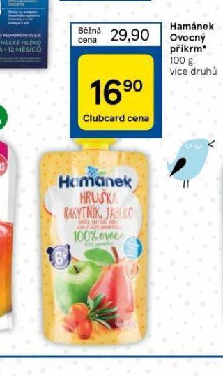 Tesco Hamánek ovocný příkrm nabídka