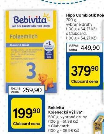 Tesco Bebivita kojenecká výživa nabídka