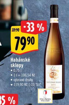 Albert Habánské sklepy nabídka