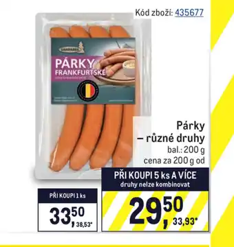 Makro Párky 200g nabídka