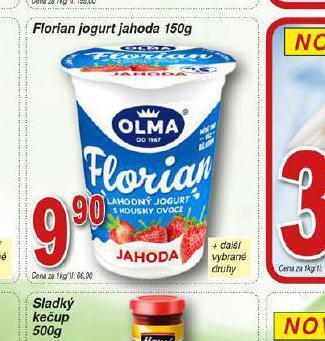 Hruška Florian jogurt jahoda nabídka