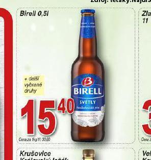 Hruška Pivo birell nealko nabídka