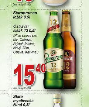 Hruška Pivo staropramen 12 ležák nabídka