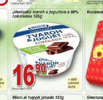 Hruška Jihočeský tvaroh s jogurtem a 60% čokoládou nabídka