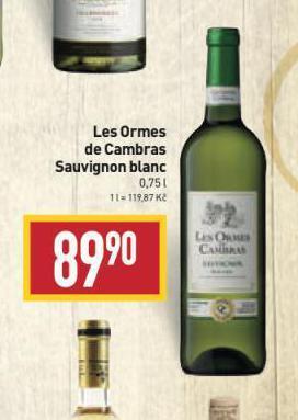 Billa Les ormes de cambras sauvignion blanc nabídka