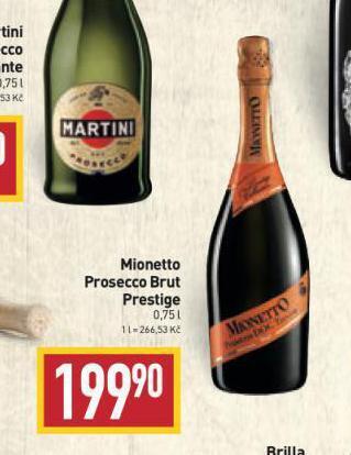 Billa Mionetto prosecco brut prestige nabídka