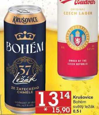 Jip Krušovice bohém světlý ležák, 0,5 l nabídka