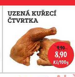 RABBIT řeznictví Uzená kuřecí čtvrtka 100g nabídka