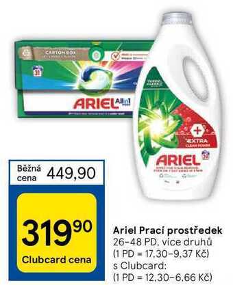 Tesco Ariel prací prostředek 26-48 pd nabídka