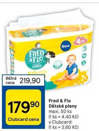 Tesco Fred & flo dětské pleny maxi. 50 ks nabídka