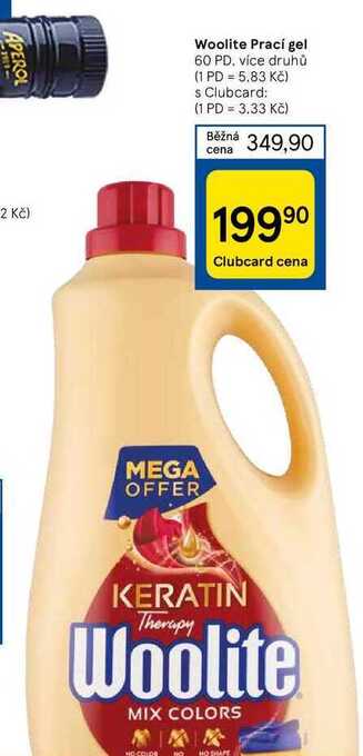 Tesco Woolite prací gel 60 pd nabídka