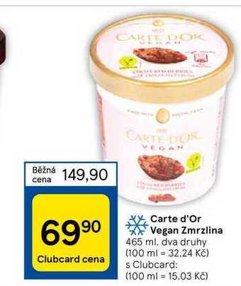 Tesco Carte d'or vegan zmrzlina 465 ml nabídka