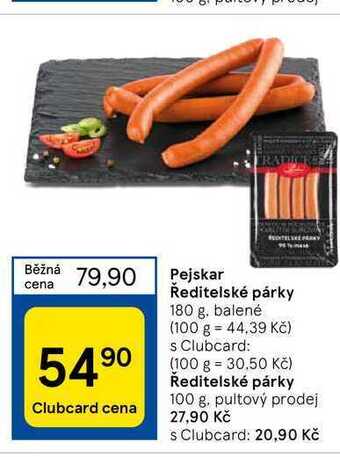 Tesco Pejskar ředitelské párky 180 g nabídka