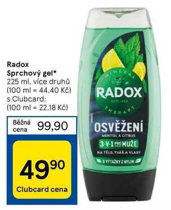 Tesco Radox sprchový gel* 225 ml nabídka