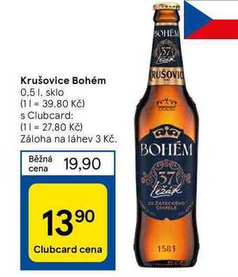 Tesco Krušovice bohém 0,5 l nabídka