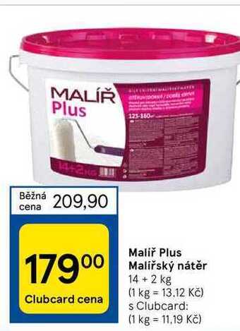 Tesco Malíř plus malířský nátěr 14 + 2 kg nabídka