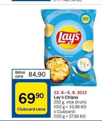 Tesco Lay's chipsy 250 g nabídka