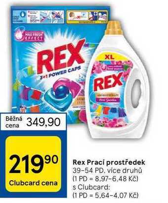 Tesco Rex prací prostředek 39-54 pd nabídka