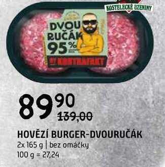 Terno Hovězí burger-dvouručák 2x 165 g nabídka