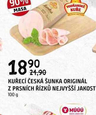 Terno Kuřecí česká šunka originál z prsních řízků nejvyšší jakosti 100 g nabídka