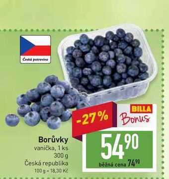 Billa Borůvky vanička, 1 ks 300 g nabídka