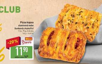 Billa Pizza kapsa slaninová nebo šunková s kukuřicí 1 ks, 75 g nabídka