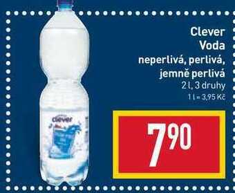 Billa Clever voda neperlivá, perlivá, jemně perlivá 2l nabídka