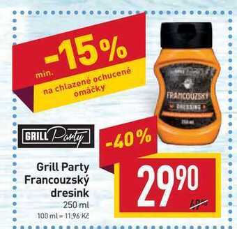 Billa Grill party francouzský dresink 250 ml nabídka
