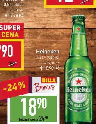 Billa Heineken 0,5l nabídka