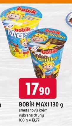Trefa Bobík maxi smetanový krém 130g, vybrané druhy nabídka