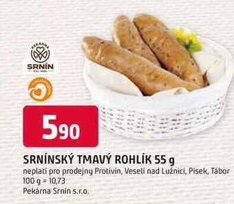 Trefa Srnínský tmavý rohlík 55 g nabídka