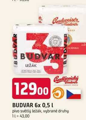 Trefa Budweiser budvar b:original pivo světlý ležák 6 x 0,5l nabídka